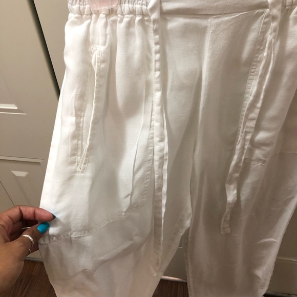 white linen pants zara